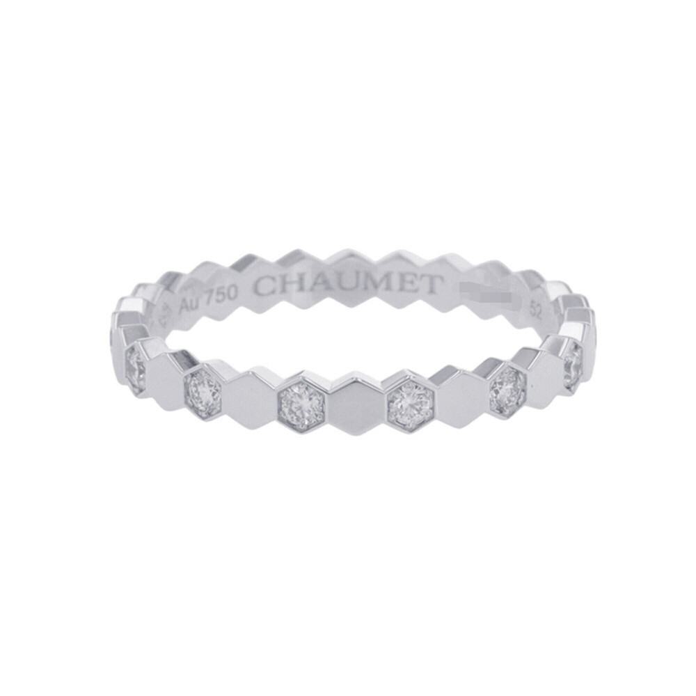 Chaumet Bee de Ring, 14 Diamonds, Total 0.21ct, 18K White Gold, Size 52, 0818...